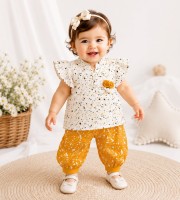 Baby Girl Soft Georgette Top & Harem Pant Set | Premium Kids Dress Bangladesh