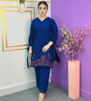 R. Maslin Embroidery Co-Ord Set (Navy Blue)