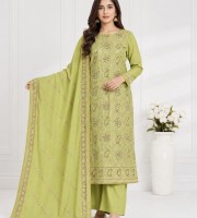 Pure Voksi Voile Cotton Full Embroidery 3-Piece